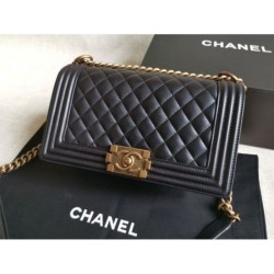 Replica Alta Qualità Boy Classic Flap Borse A67086 Nero Pelle di Agnello