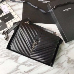 Replica Alta Qualità Dettagli perfetti YSL Saint Laurent Media Monogram Kate Chain Borse a tracolla Nero