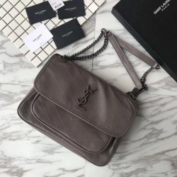 YSL Saint Laurent Medium Niki Chain Borse Grigia