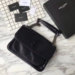 Dettagli perfetti YSL Saint Laurent Medium Niki Chain Borse Nero