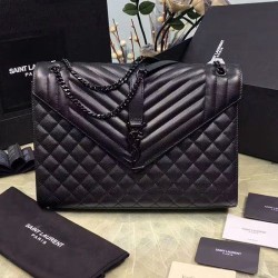 Yves Saint Laurent grande borsa a tracolla della spalla borsa nera Y221250
