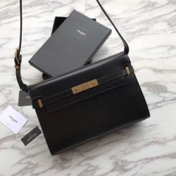 Cloni Firmate Dettagli perfetti Borsa a tracolla Baguette YSL Saint Laurent Manhattan nera imitazioni