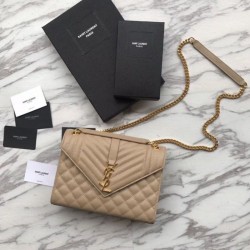 Cloni Firmate Dettagli perfetti Busta bustina YSL Saint Laurent Albicocca goffrata grana imitazioni
