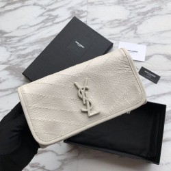 Cloni Firmate Imitazione Portafoglio grande YSL Saint Laurent Niki in pelle vintage increspata bianco imitazioni