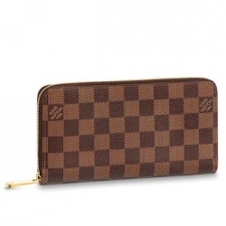 Cloni Firmate Pari all'originale replica Portafoglio Zippy Damier Ebene Canvas N60046 imitazioni