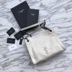 Cloni Firmate Shopping bag YSL Saint Lauren Niki Medium in pelle vintage increspata beige imitazioni