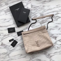 Cloni Firmate Shopping bag YSL Saint Lauren Niki Medium in pelle vintage increspata grigia imitazioni