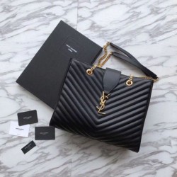 Bora Pari all'originale replica shopping YSL Saint Laurent Pelle di vitello Nera Dupe Perfetta Cloni Firmate Bora Pari all'originale replica shopping YSL Saint Laurent Pelle di vitello Nera imitazioni