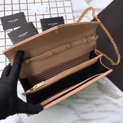 YSL Saint Laurent Granulato Matelasse Chain Portafoglio Giallo YSL Saint Laurent Granulato Matelasse Chain Portafoglio Giallo