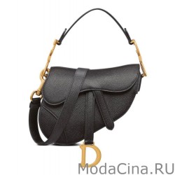 Mini borsa da sella Christian Dior con cinturino nero
