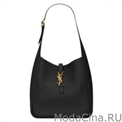 Imitazione YSL Saint Laurent Le 5 A 7 Borsa Hobo Piccola Morbida In Pelle Liscia Nera