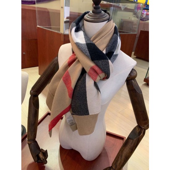 Burberry classico grande scialle in cashmere a quadri 60 x 180 marrone