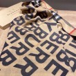 Burberry Scialle in lana cashmere con motivo tartan a doppia faccia con logo 30 x 180 marrone