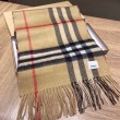 Burberry Scialle in lana cashmere con motivo tartan a doppia faccia con logo 30 x 180 marrone