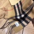 Burberry Scialle in lana cashmere con motivo tartan a doppia faccia con logo 30 x 180 marrone