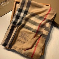 Replica Qualità superiore replica Dettagli perfetti Scialle Burberry Aquatic Cashmere Small Check 75 x 220 Marrone Griffate