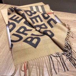 Replica Burberry Scialle in lana cashmere con motivo tartan a doppia faccia con logo 30 x 180 marrone Griffate
