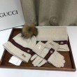 Alta gamma replica Classic Cashmere Jacquard Sciarpa e Cappello Beige