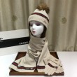 Alta gamma replica Classic Cashmere Jacquard Sciarpa e Cappello Beige