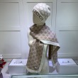 Qualità superiore replica Classic Cashmere Jacquard sciarpa e cappello fronte / bianco