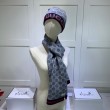 Alta gamma replica Classic Cashmere Jacquard Sciarpa e Cappello Grigio