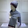 Alta gamma replica Classic Cashmere Jacquard Sciarpa e Cappello Grigio