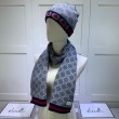 Alta gamma replica Classic Cashmere Jacquard Sciarpa e Cappello Grigio