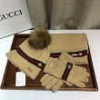 Classic Cashmere Jacquard Sciarpa e Cappello Marrone