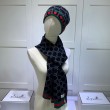 Classic Cashmere Jacquard Sciarpa e Cappello Nero