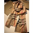 Qualità superiore replica Dettagli perfetti Scialle Burberry Aquatic Cashmere Small Check 75 x 220 Marrone