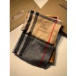 Qualità superiore replica Dettagli perfetti Scialle Burberry Aquatic Cashmere Small Check 75 x 220 Marrone