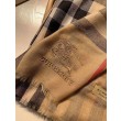 Qualità superiore replica Dettagli perfetti Scialle Burberry Aquatic Cashmere Small Check 75 x 220 Marrone