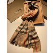Qualità superiore replica Dettagli perfetti Scialle Burberry Aquatic Cashmere Small Check 75 x 220 Marrone