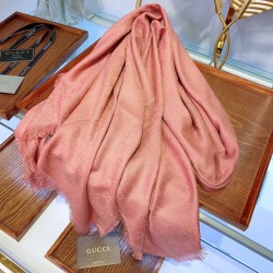 Replica Wool GG jacquard Sciarpa quadrata double face Rosa Griffate