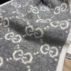 Replica Sciarpa Classic Wool GG jacquard Grigia Griffate