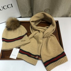 Replica Classic Cashmere Jacquard Sciarpa e Cappello Marrone Griffate
