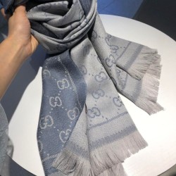 Replica Sciarpa Classic jacquard in lana 48 x 180 Grigio Griffate