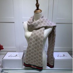 Replica Sciarpa cashmere jacquard 30 x 190 Marrone Griffate