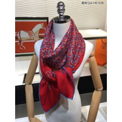 Hermes divertente scialle di seta cashmere testa di cavallo 140 rosso