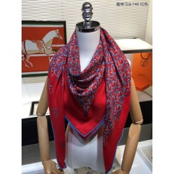 Hermes divertente scialle di seta cashmere testa di cavallo 140 rosso
