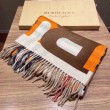 Qualità superiore replica Scialle Burberry in lana e cashmere con motivo check double face e logo 30 x 180 arancione
