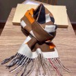 Qualità superiore replica Scialle Burberry in lana e cashmere con motivo check double face e logo 30 x 180 arancione