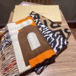 Qualità superiore replica Scialle Burberry in lana e cashmere con motivo check double face e logo 30 x 180 arancione