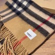 Scialle Burberry in lana e cashmere con motivo check double-face e logo 30 x 180 marrone
