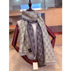 Alta gamma replica Scialle in lurex intarsiato con elementi classici in edizione limitata Marrone