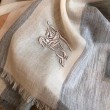 Alta gamma replica Sciarpa Burberry classica in cashmere con motivo check e ricamo cavallo 100 x 200