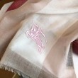 Pari all'originale replica Sciarpa Burberry classica in cashmere con motivo tartan e ricamo cavallo 100 x 200