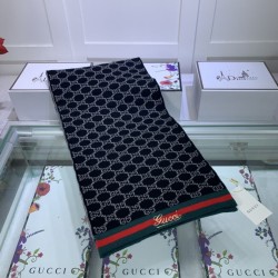 Pari all'originale replica Sciarpa cashmere jacquard 30 x 190 blu scuro