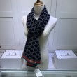 Pari all'originale replica Sciarpa cashmere jacquard 30 x 190 blu scuro