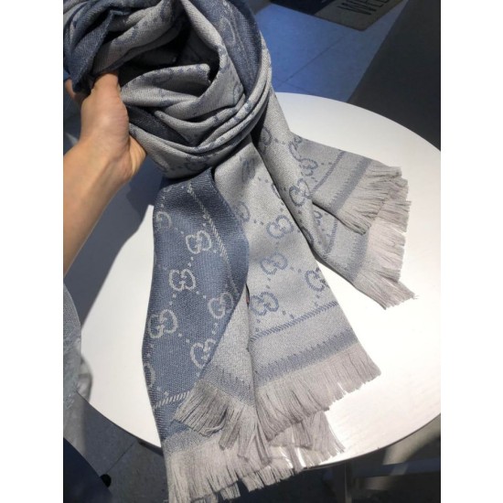 Sciarpa Classic jacquard in lana 48 x 180 Grigio